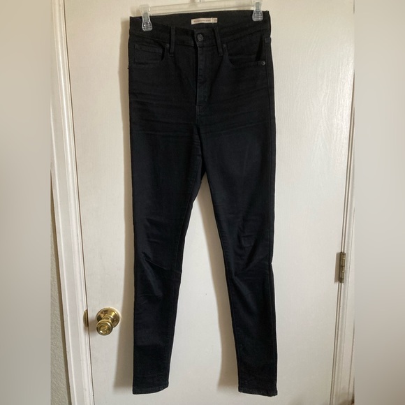 🌸Levi’s Black Mile High Super Skinny Black label & Tag Denim Jeans #Pk - Picture 1 of 9